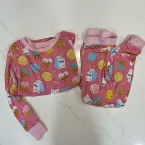 Little Sleepies Pink Ice Cream and Milk Pajama Set